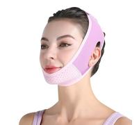 Double Chin Reducer for Jawline Shaper, Adjustable Face Shaper & Lifting Strap, Comfortable and Reusable Jawline Slimming Sleeping Strap to Shape & Tighten Face (Purple Pink)