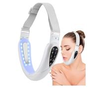 Double Chin Reducer Machine, Electric V-Face Eliminator Shaper with 5 Modes and 15 Intensity Levels Face Massage - Women's Skin Care Device with 5 Types of Lights and Remote Control Adjustment