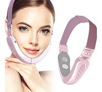 Double Chin Reducer Machine, Electric V-Face Lift Device Beauty Belt, Portable Intelligent Face Shaping Massager with Blue Light (pink)
