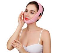 Double Chin Strap Chin Lifting Mask,Face Slimming Strap V Face Bandage,Reusable V Line Mask Facial Facial Slimming Mask Slimming,V Line Mask Face Slimmer & Shaper (Pink) (Pink)