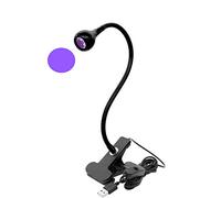 Double Chip 395nm UV LED Black Light fixtures with Gooseneck and clamp for UV Black Paint and Ultraviolet Curing, Portable UV Resin Cure Lights 5V USB Input
