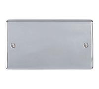 Double Chrome Blanking Chassis Plate Round Edged Wall Box Hole Cover Cap