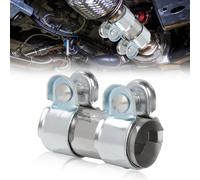 Double Clamp Exhaust Clamp Diameter 60 mm x 125 mm, Exhaust Clamp Stainless Steel Pipe Connector, Exhaust Clamps with Double Clamp Use in Exhaust Systems of Buildings in the Automotive Industry