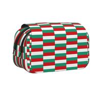 Double Clamshell Bulgarian Flag Print Pen Case Large Capacity Stationery Pouch for School Office Supplies