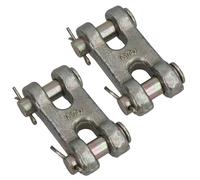 Double Clevis Link Joiner Attachment For 7/16in - 1/2in Sized Chains Hooks 2pc