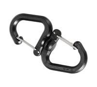 Double Clip Carabiner - 7x3cm Large Hook, POM Durable Swivel Clip, Outdoor Portable S Chain Multi-Use Keychain Carabiner with 360° Rotation | Strong Metal Hook for Travel Gear Backpacks, Dog Walking,