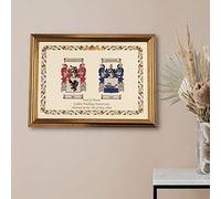 Double Coat of Arms Framed Print - Choice of Three Frames (Gold Frame)