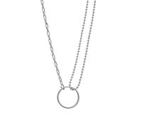 Double collier en argent Sterling 925 pour femmes, chaîne de clavicule circulaire Simple, accessoires bijoux fête mariage, cadeau petite amie
