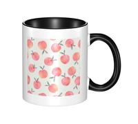 Double Color Ceramic Mug - 11oz Funny 3D Pink Peach Pattern Coffee & Tea Cup, Cute Cups for Men Women