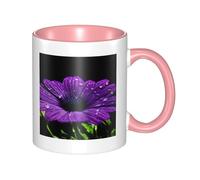 Double Color Ceramic Mug - 11oz Funny 3D Purple Daisy Pattern Coffee & Tea Cup, Cute Cups for Men Women