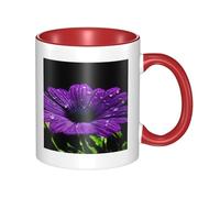 Double Color Ceramic Mug - 11oz Funny 3D Purple Daisy Pattern Coffee & Tea Cup, Cute Cups for Men Women