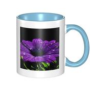 Double Color Ceramic Mug - 11oz Funny 3D Purple Daisy Pattern Coffee & Tea Cup, Cute Cups for Men Women