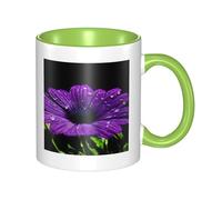 Double Color Ceramic Mug - 11oz Funny 3D Purple Daisy Pattern Coffee & Tea Cup, Cute Cups for Men Women