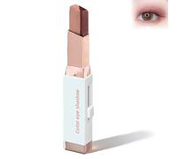 Double Color Eyeshadow Stick, 2 in 1 Glitter Eyeshadow Stick, Long Lasting & Waterproof Two Colour Eyeshadows Sticks, Blendable Creamy Formula for All-Day Wear, Eye Makeup for Beginners (#c)