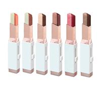 Double Color Eyeshadow Stick,2 in 1 Gradient Shimmer Eye Shadow Stick,Long Lasting & Waterproof Two Colour Eyeshadow Sticks,Easy Makeup Application for All-Day Wear (6 Pcs)