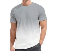 Double Color Gradient Short Sleeve T Shirts For Men - Summer Light Thin T Shirts Sports Quick Drying T Shirts Simple Round Neck T Shirts Beach Holiday Casual T Shirts For Outdoor Daily Activities