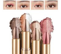 Double Color Light Luxury Eyeshadow Stick For Lazy People,2-in-1 Cream Eyeshadow Stick, Lazy 2 Color Eyeshadow Stick, Two Tone Eyeshadow Stick, Two Tone Eye Shadow Stick Long-Lasting (4pcs)