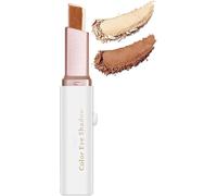 Double Colors Eyeshadow Stick, 2 in 1 Gradient Shimmer Dual Color Eye Shadow for Everyday Makeup, Waterproof, Long-Lasting Portable Eye Shadow Stick, Easy Blendable Twist Up (Gold)