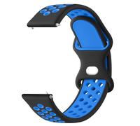 Double Colour Strap for Garmin Forefunner 55/245 /645 Watch Band, 20mm Adjustable Soft Silicone Replacement Strap for Forerunner 55/245/645 Music(Black/Blue)