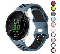 Double Colour Strap for Garmin Forefunner 55/245 /645 Watch Band, 20mm Adjustable Soft Silicone Replacement Strap for Forerunner 55/245/645 Music(Slate/Black)