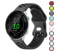 Double Colour Strap for Garmin Forefunner 55/245 /645 Watch Band, 20mm Adjustable Soft Silicone Replacement Strap for Forerunner 55/245/645 Music(Dark grey/Black)