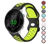 Double Colour Strap for Garmin Forefunner 55 Watch Strap/245 Strap/645 Strap, 20mm Adjustable Soft Silicone Replacement Strap for Forerunner 55/245/645 Music(Black/Green)