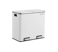 Double Compartments Trash Can, White