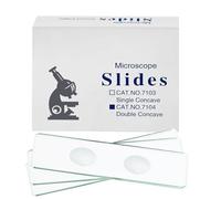 Double Concave Microscope Slides, 50 Pack - 7104 Depression Glass Slides, Pre-Cleaned Optical Glass, 1 x 3 Inch for Biology, School & Lab Use