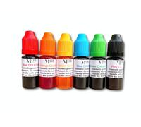 Double Concentrated 6 x Soap Melt & Pour Cold Process Making Bath Bomb Bath Salt Cosmetic Colours Water Based Dyes Soap Dye - Highly Concentrated Colours - 10mL Set