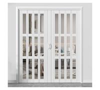 Double Concertina Doors - Extra Wide Folding Doors for Hallways, Customizable Accordion Door with Aluminium Frame, Easy to Install