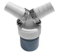 Double Connection for Washing Machine, Dishwasher DN 40 - Drain Adapter for Dishwasher and Washing Machine - Y-Adapter for Hose with Inlet Connector of 19-24 mm