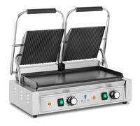 Double contact grill - Ribbed + Flat - Royal Catering - 3,600 W RCPKG-3600-M