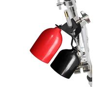 Double Cowbell for Drum Kit, Percussion Instrument Parts with Metal Bracket and Adjustable Angle, 17x13x2.9cm - Compatible with Orchestral & Hand Percussion Setups(RED BLACK)