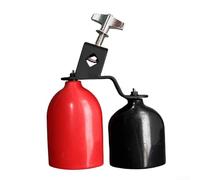 Double Cowbell Percussion Instrument with Sturdy Metal Bracket for Drumming and Music Performance (Red Black)