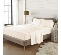 (Double, Cream) Thermal Flannelette Flat Bed Sheets, 100% Brushed Cotton, Luxurious Ultra-Soft 200 GSM, 10 Colours, UK Sizes Single to Super King