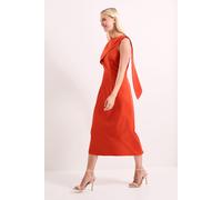 Double Crepe Caped Column Midi Dress Principles Orange 10