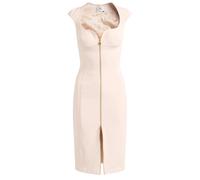 Double Crepe Stretch Dress - female - Elisabetta Franchi - Midi Dresses - Beige - L - Dresses L