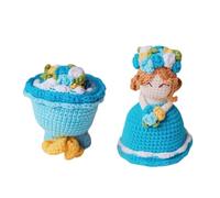 Double Crochet Flower Bouquet Doll Cute Handmade Bridal Dress Knitting Graduation Birthday Suitable for Women and Girlfriends (Material Package Not Finished Products) Needles (E, 11cm)