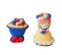 Double Crochet Flower Bouquet Doll Cute Handmade Bridal Dress Knitting Graduation Birthday Suitable for Women and Girlfriends (Material Package Not Finished Products) Needles (F, 11cm)