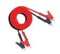 Double Crocodile Clip Test Leads 100cm 1000V 15A for Multimeter, Electrical Testing - Red/Black PVC Insulated Copper Clips with Soft Wire Connector
