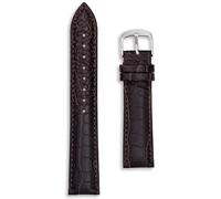 Double Crocodile Grain Watch Strap | 20 mm Dark Brown | Matt Calf Leather | Mens Ladies Replacement Dress Band | Alligator Croc Pattern | Spring Bars & Tool Included (Dark Brown, 20mm)