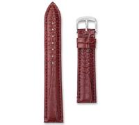 Double Crocodile Grain Watch Strap | 24 mm Red Brown | Semi-Shine Calf Leather | Mens Ladies Replacement Dress Band | Alligator Croc Pattern | Spring Bars & Tool Included (Chestnut, 24mm)