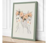Double Crown Boho Canvas Wall Art Print 30x20 Inch (76 x 51 cm)