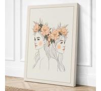 Double Crown Boho Canvas Wall Art Print 30x20 Inch (76 x 51 cm)