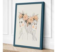 Double Crown Boho Canvas Wall Art Print 30x20 Inch (76 x 51 cm)