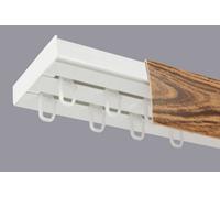 Double Curtain Ceiling Rail Track Pcv 180 Cm (L) Hooks + Oak Cover