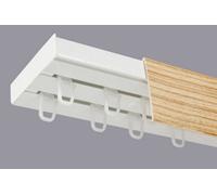 Double Curtain Ceiling Rail Track Pcv 180 Cm (L) Hooks + Pine Cover