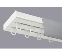 Double Curtain Ceiling Rail Track Pcv 200 Cm (L) Hooks + Silver Cover