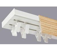 Double Curtain Ceiling Rail Track Pcv 240 Cm (L) Clips + Pine Cover