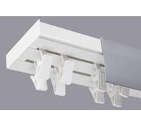 Double Curtain Ceiling Rail Track Pcv 240 Cm (L) Clips + Silver Cover